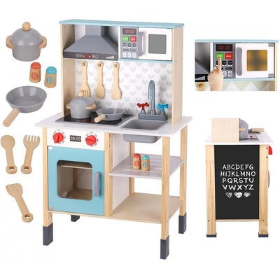 Tooky Toy Голяма дървена кухня за деца 10 бр. fsc (th870)