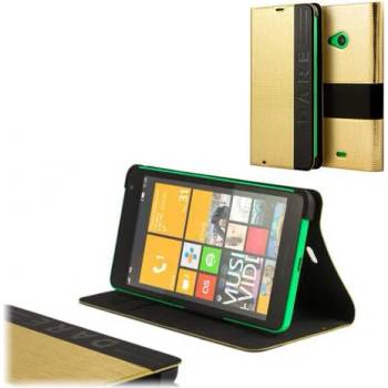 Nokia Flip cover lumia 535 gold skin (flip cover lumia 535 gold skin)