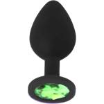 X Fun Силиконов Butt Plug с бижутерия "X FUN BLACKED LIGHT GREEN" 8 см. Размер - M