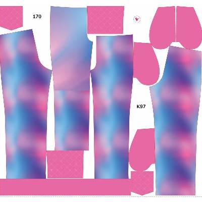 Takoy Panel se střihem rozšířené softshellové kalhoty pastelový gradient 170 - Jarní