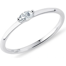Klenota Minimalistický prstienok z bieleho zlata s diamantom k0836022