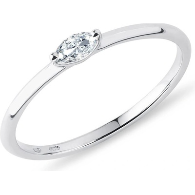 Klenota Minimalistický prstienok z bieleho zlata s diamantom k0836022