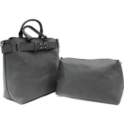 Tmavosivý dámsky elegantný kabelkový set 2v1 Berthe