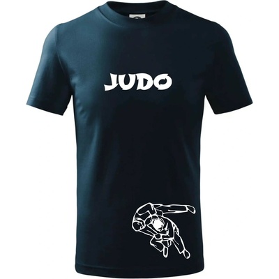 Judo nápis + postavy tričko detské tmavomodrá