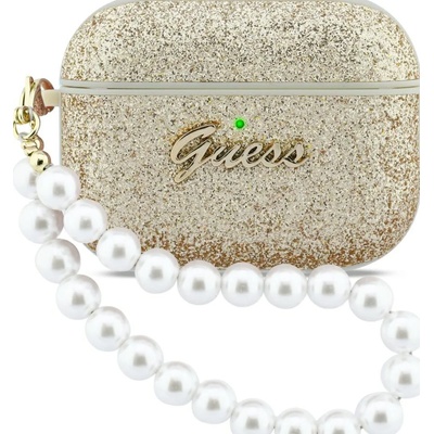Guess Glitter Pearl Strap кейс за AirPods Pro 3 златен (GUAP3GLGPSD)