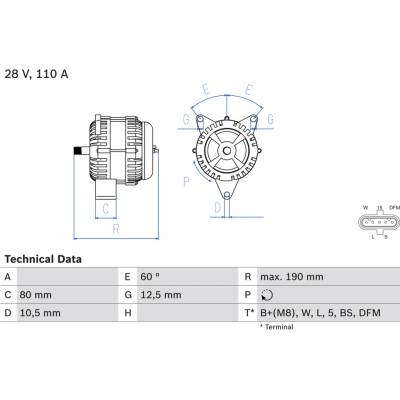 Alternátor BOSCH 0 986 046 590