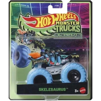 Mattel Hot Wheels - Чудовищни камиони: Автомобил, светещ в тъмното: Скелезавър (JCG70)