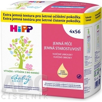 HiPP Babysanft čistiace vlhčené utierky 4 x 56 ks
