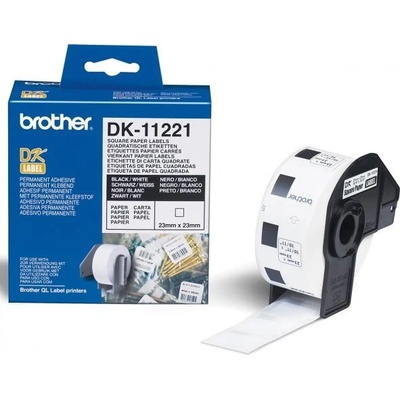 Papírové štítky Brother DK11221, 23mm x 23mm, bílá, 1000 ks, pro tiskárny řady QL