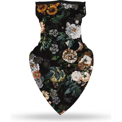 Hoodstyle Бандана маска с уши на зелени цветя HoodStyle Bandana FlowersBNZ-37 - Зелен, размер