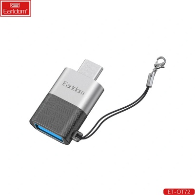 Earldom Преходник Earldom ET-OT72, USB (F) към Type-C, OTG, Черен - 40366