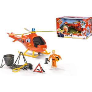 Simba Toys Simba Sam Wallaby пожарникарски хеликоптер играчка превозно средство, оранжев/жълт. с фигурки (109252510)