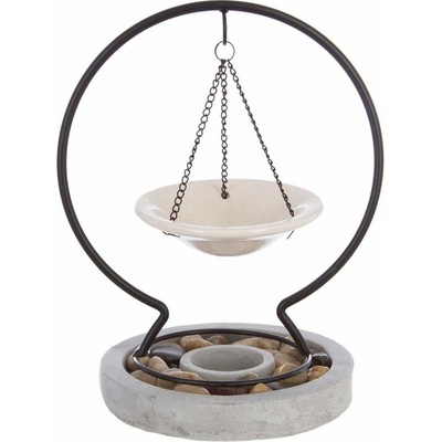 Atmosphera Aroma lampa na vonné svíčky a éterické oleje ve tvaru ohniště šedá