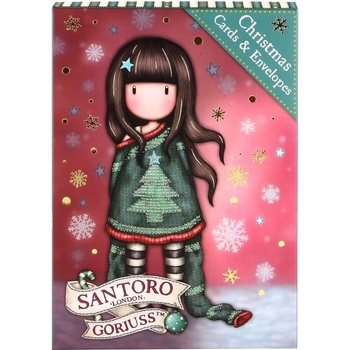 Santoro Gorjuss Комплект от 8 Коледни картички Santoro Gorjuss Merry and Bright - Cosy (1195GJ01)