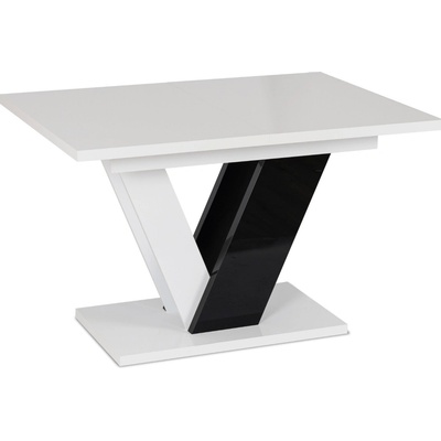 JAKS Jedálenský stôl Clark 120 cm čierno biely gloss glamour