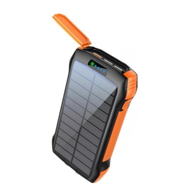 Соларна батерия BeSmart, капацитет 33500mAh, Бързо зареждане, LED фенерче, Водоустойчив IP67, Черен