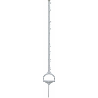 Plastový sloupek pro elektrický ohradník, délka 115 cm, 10 oček, bílá