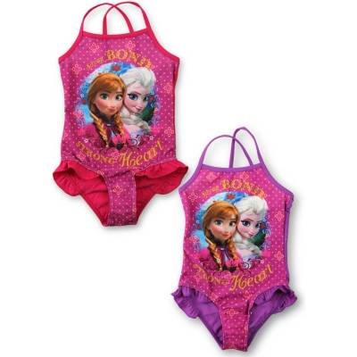 Dívčí plavky Frozen růžové a fialové