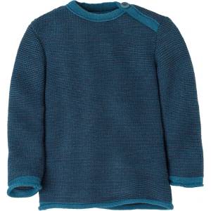 disana Детски вълнен пуловер disana Kid's Melange-Pullover Merino jumper - Taubenblau / Indigo - размер 98/104 (EU) (704-1387-2315)