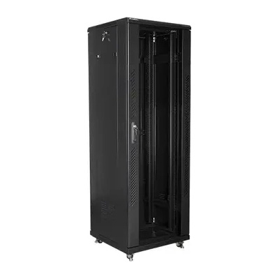 Lanberg Комуникационен шкаф, Lanberg rack cabinet 19" free-standing 37U / 600x600 self-assembly flat pack, black (FF01-6637-12B)