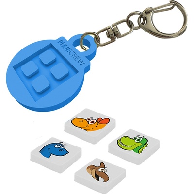 TEDDIES Pixie Crew dino 8cm modrý + pixely na kartě
