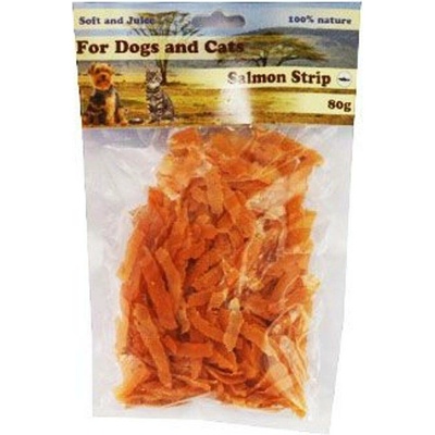 For Dogs and Cats Pochoutka Lososové proužky 80 g