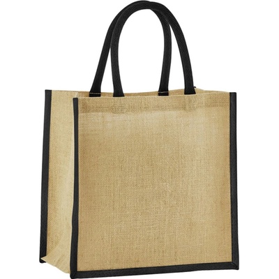 Westford Mill Taška Mini W477, nákupní, jutová, COT-500477o5799 Natural/černá