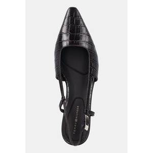 Tommy Hilfiger Кожени обувки с тънък ток CROC SLINGBACK SLANTED HEEL