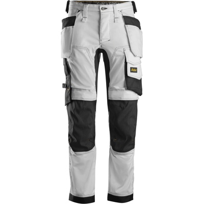 AllroundWork Snickers Workwear nohavice Stretch s PK bílé