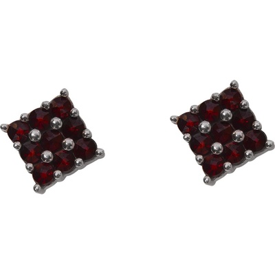 Český granát náušnice stříbrné 130934