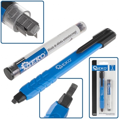 Stavebná mechanická ceruzka - tesárske/murárske + 6 náplní (250) (Geko G29003)