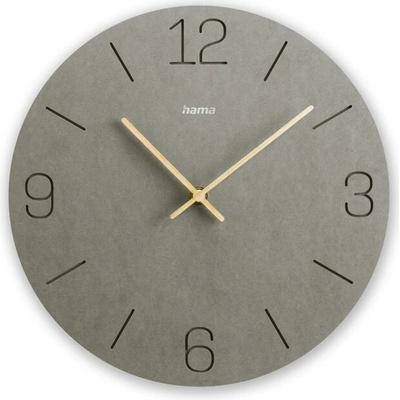 Hama Crete priemer 30 cm, vyryté číslice, tiché, MDF, tmavo sivé