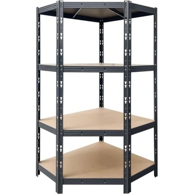 Стелаж метален ъглов black 1800/900/900/400 4 рафта по 400 кг (3525424)