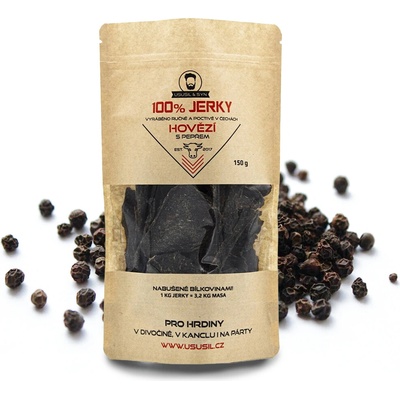 Jerky Usušil & Syn Hovädzie s korením hnedá 150 g