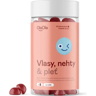 OlaOla Želé Podpora zdravých vlasů, nehtů a pleti 60 želé bonbonů
