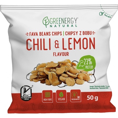 Greenergy Fava Chips s príchuťou chilli a citrónu 50 g