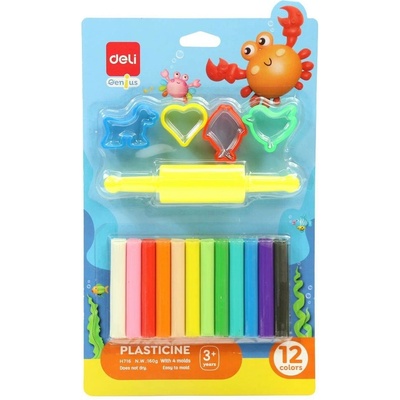 Deli stationery Plastelína měkká s vůní 160g 12 barev