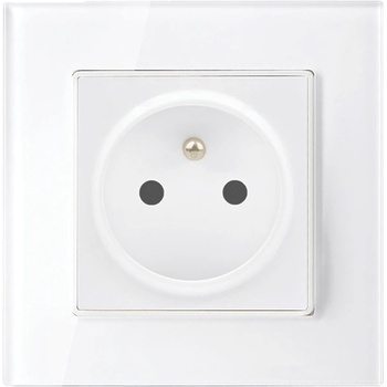 ELMARK КОНТАКТ ФРЕНСКИ 16А СТЪКЛЕНА РАМКА БЯЛ С К. К (195019cc/wh)