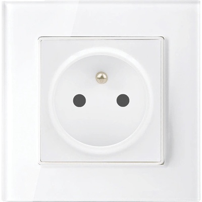 ELMARK КОНТАКТ ФРЕНСКИ 16А СТЪКЛЕНА РАМКА БЯЛ С К. К (195019cc/wh)