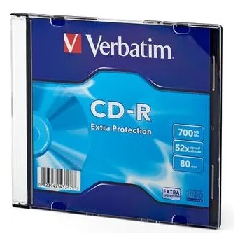 Verbatim CD-R, 700 MB, 52x, със защитно покритие, в тънка кутия (043347)