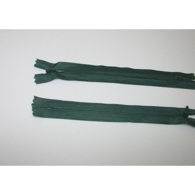 Zips krytý 3mm zelená nedeliteľný 18cm dederon