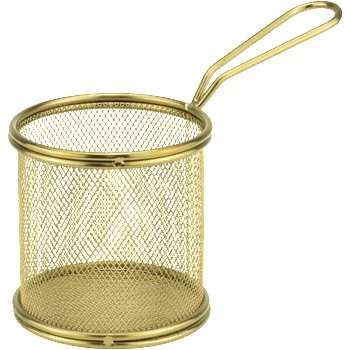 Horecano HORECANO-Кошничка за сервиране с дръжка Ø9xh9cm ЗЛАТНА (HC-981977) (01981977)