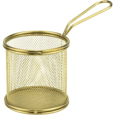 Horecano HORECANO-Кошничка за сервиране с дръжка Ø9xh9cm ЗЛАТНА (HC-981977) (01981977)