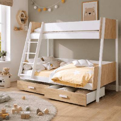 ArtBed Moritz s roštom dub / biela