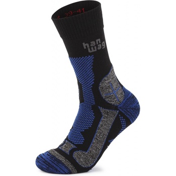 Hanwag Trekingové ponožky TREK MERINO SOCK(E) black/royal blue čierna/modrá