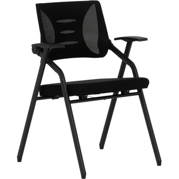 Bittel Посетителски стол Carmen 1709, до 150кг, дамаска, сгъваем, черен (bt-3520919)