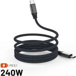 FIXED Кабел с магнитна оплетка usb-c/usb-c, 1, 2 м usb2.0 240w Сив fixdbm-cc12-gr (fixdbm-cc12-gr)