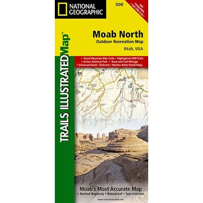 Moab North turistická mapa