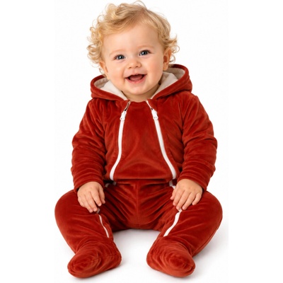 Mamatti Kojenecký overal VELVET dvouvrstvý Baby Fox Girl hnědý