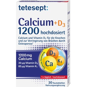 tetesept Калций 1200 + d3 - 30 таблетки за дъвчене